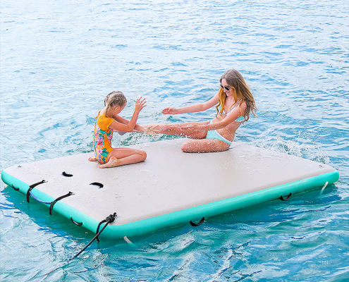 Inflatable floating platform