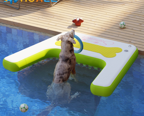 Inflatable dog water ramp