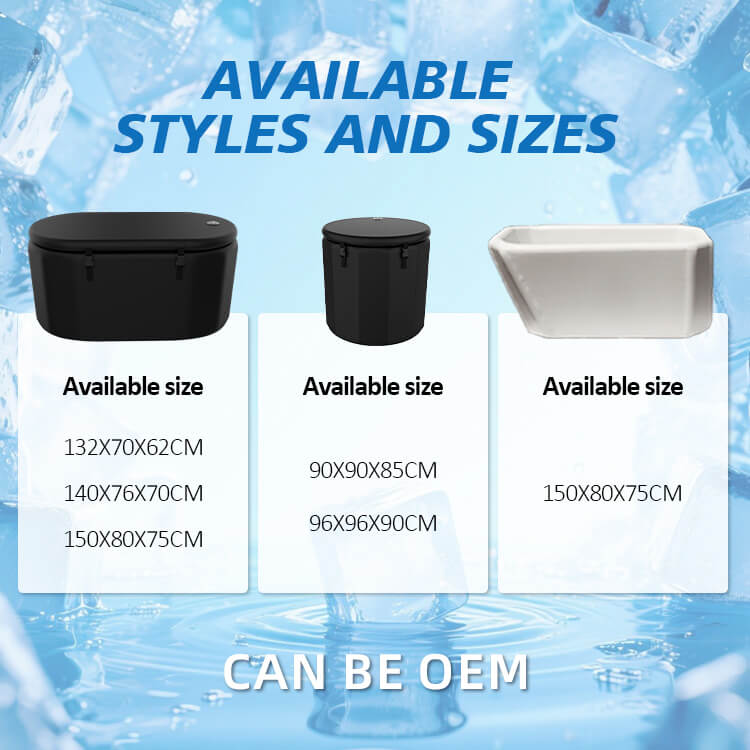 different size ice bath tub