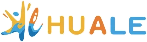 Colorful logo for Huale with stylized letters and shapes in blue, orange, and yellow.
