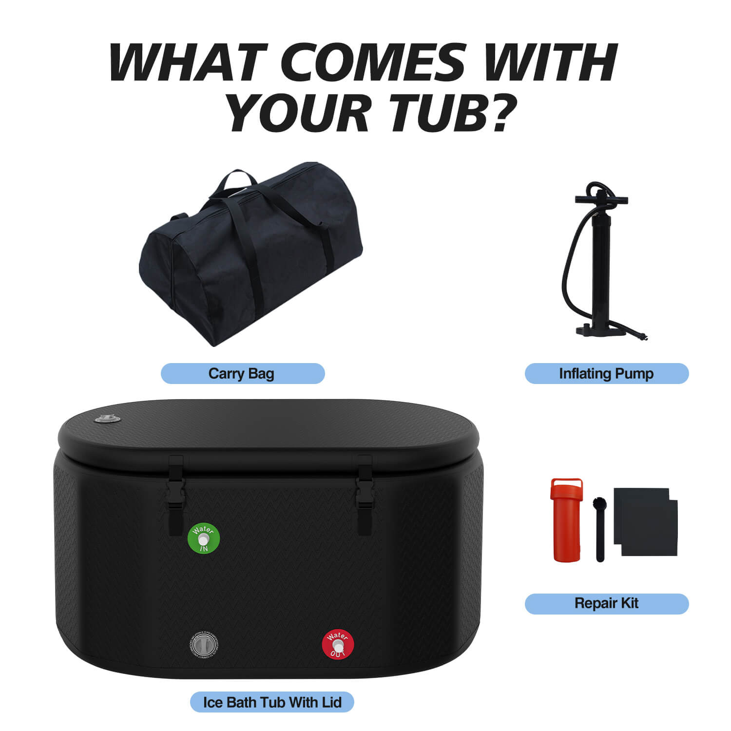 oval type inflatable ice bath tub for gym fitness recovery