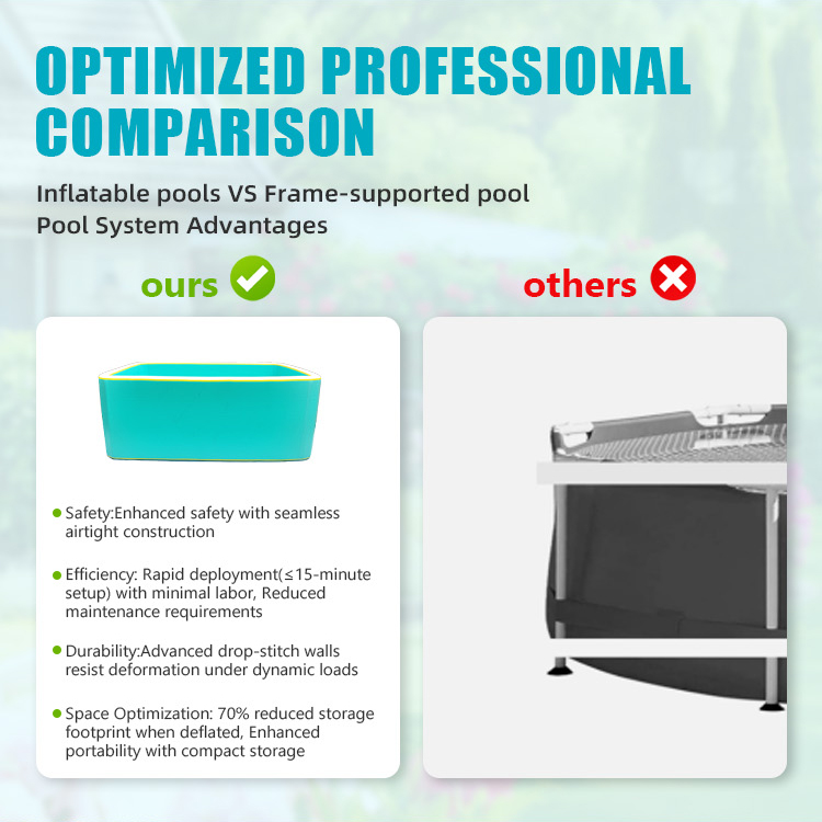 rectangular shape custom inflatable drop stitch pool