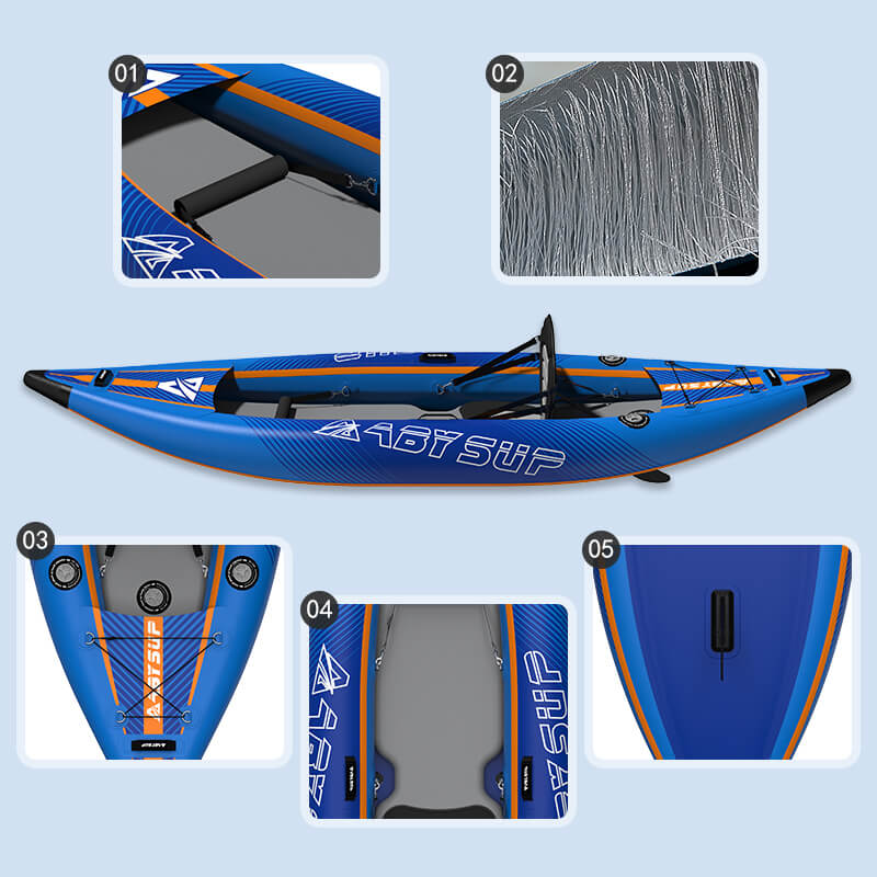 factory custom logo inflatable kayak 1 person