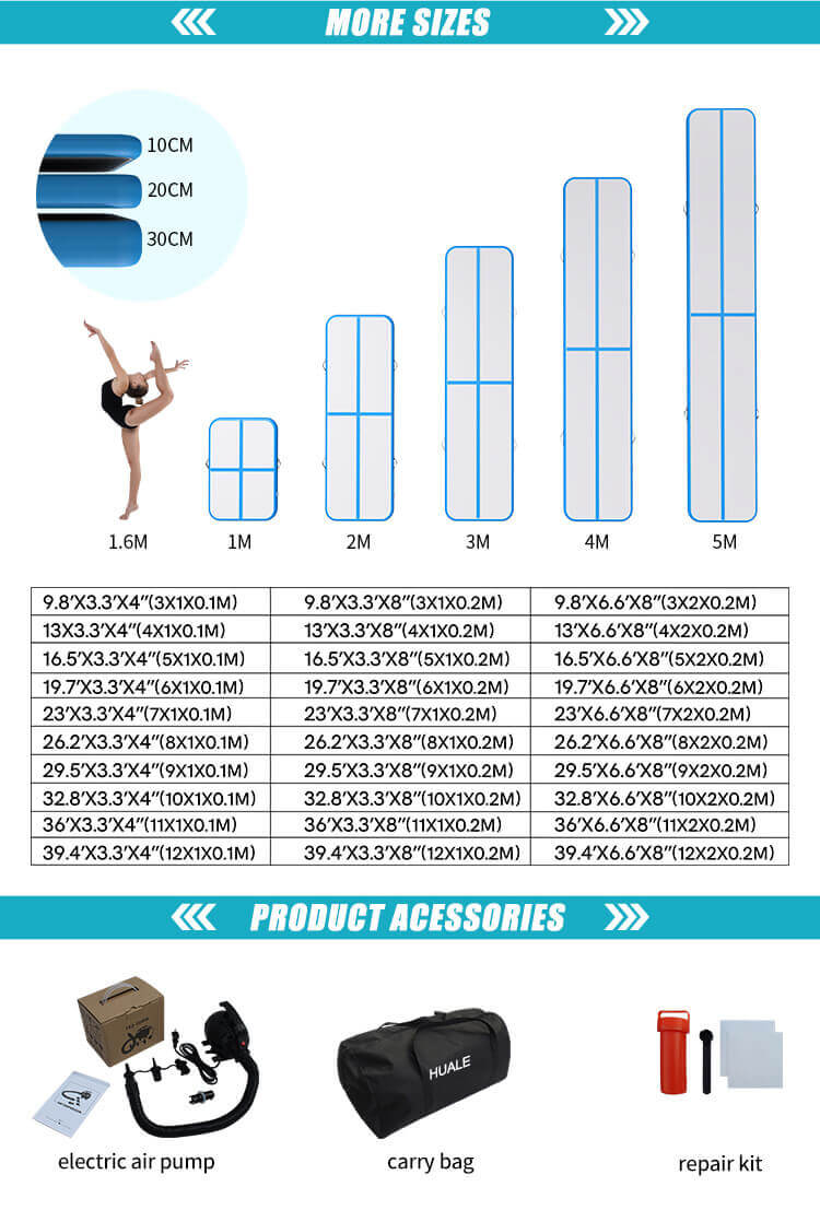 custom 13 ft air track for tumbling & cheer