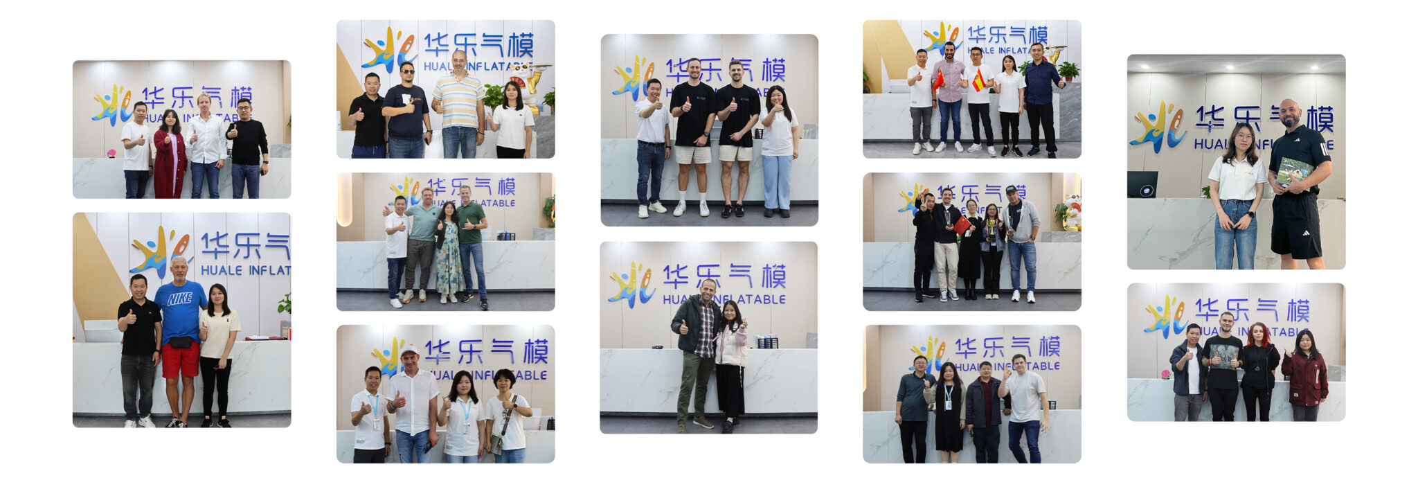 International clients visiting Huale factory for inflatable paddle board business cooperation