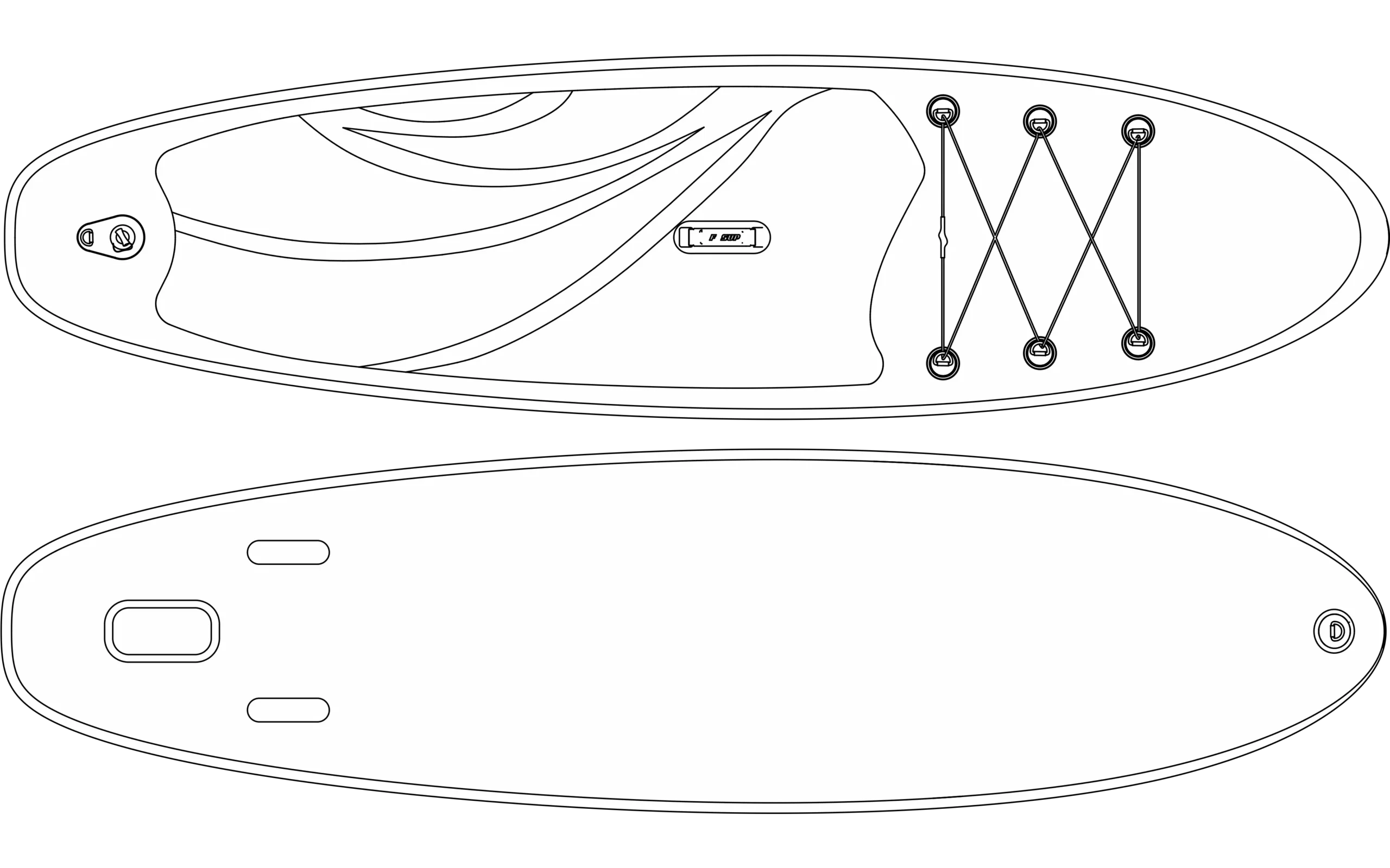 3D rendering of custom inflatable paddle board designs