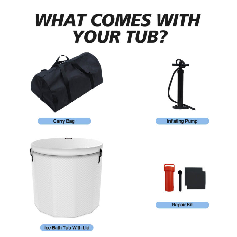 inflatable ice bath tub for muscle recovery & cold therapy – durable drop stitch fabric, full body soak