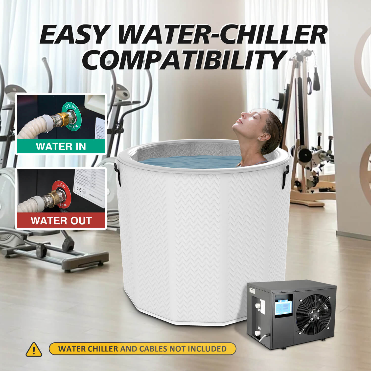 inflatable ice bath tub for muscle recovery & cold therapy – durable drop stitch fabric, full body soak