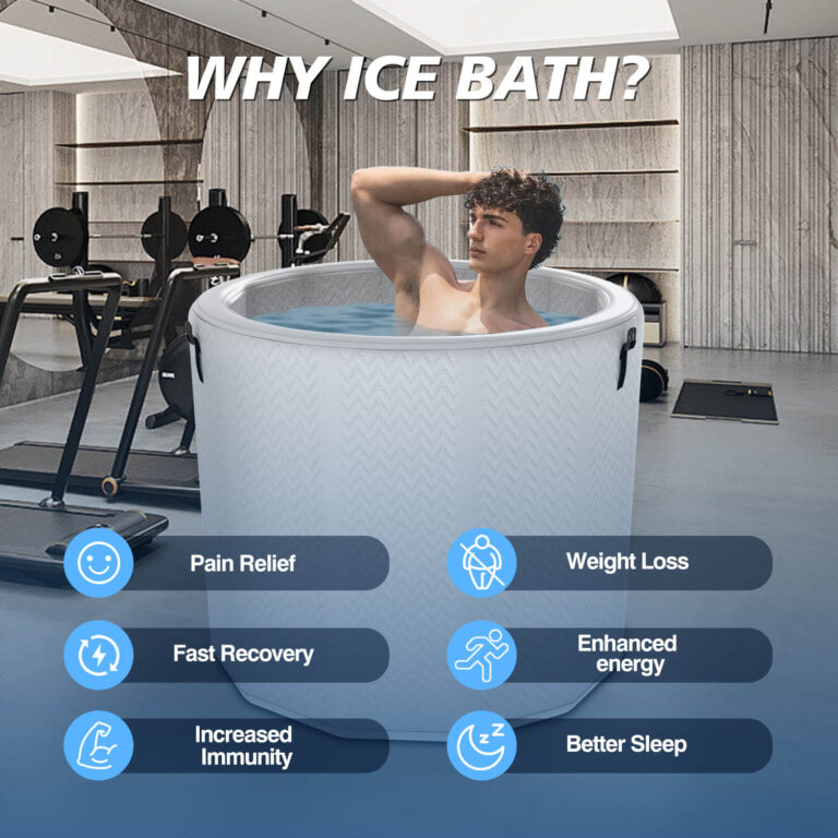 inflatable ice bath tub for muscle recovery & cold therapy – durable drop stitch fabric, full body soak