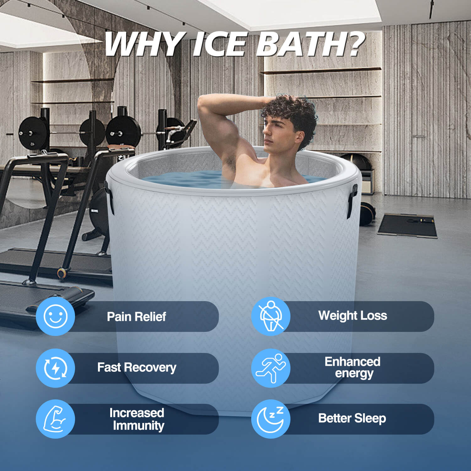 inflatable ice bath tub for muscle recovery & cold therapy &ndash; durable drop stitch fabric, full body soak