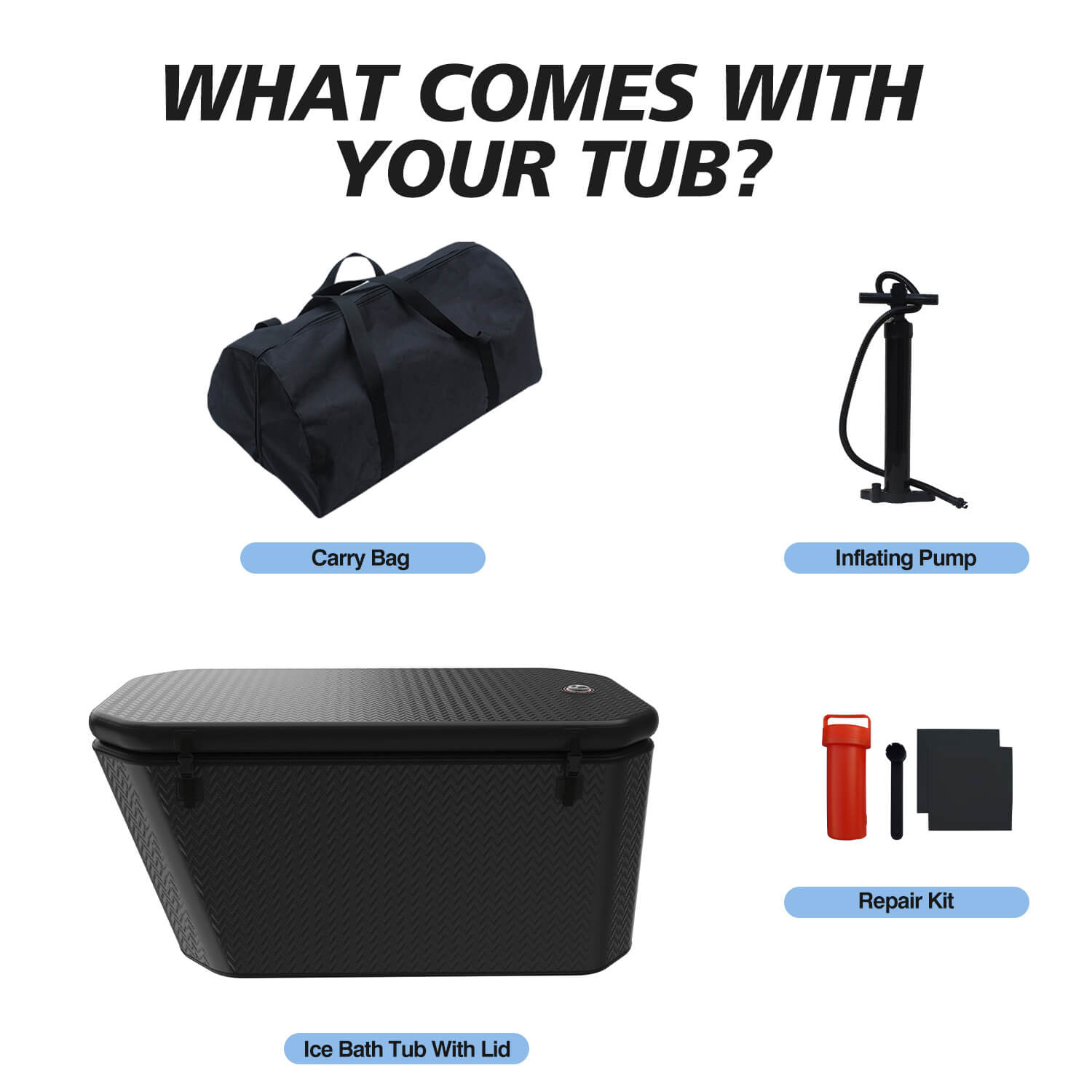 black portable cold plunge tub custom inflatable ice bath