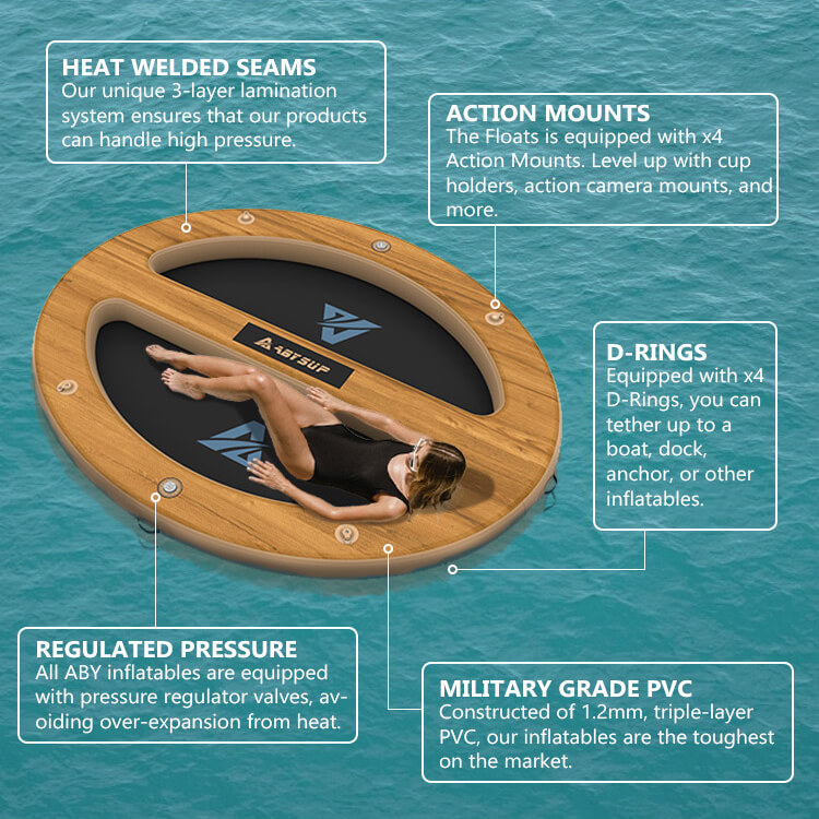 ultimate inflatable water hammock with backrest & drink holder