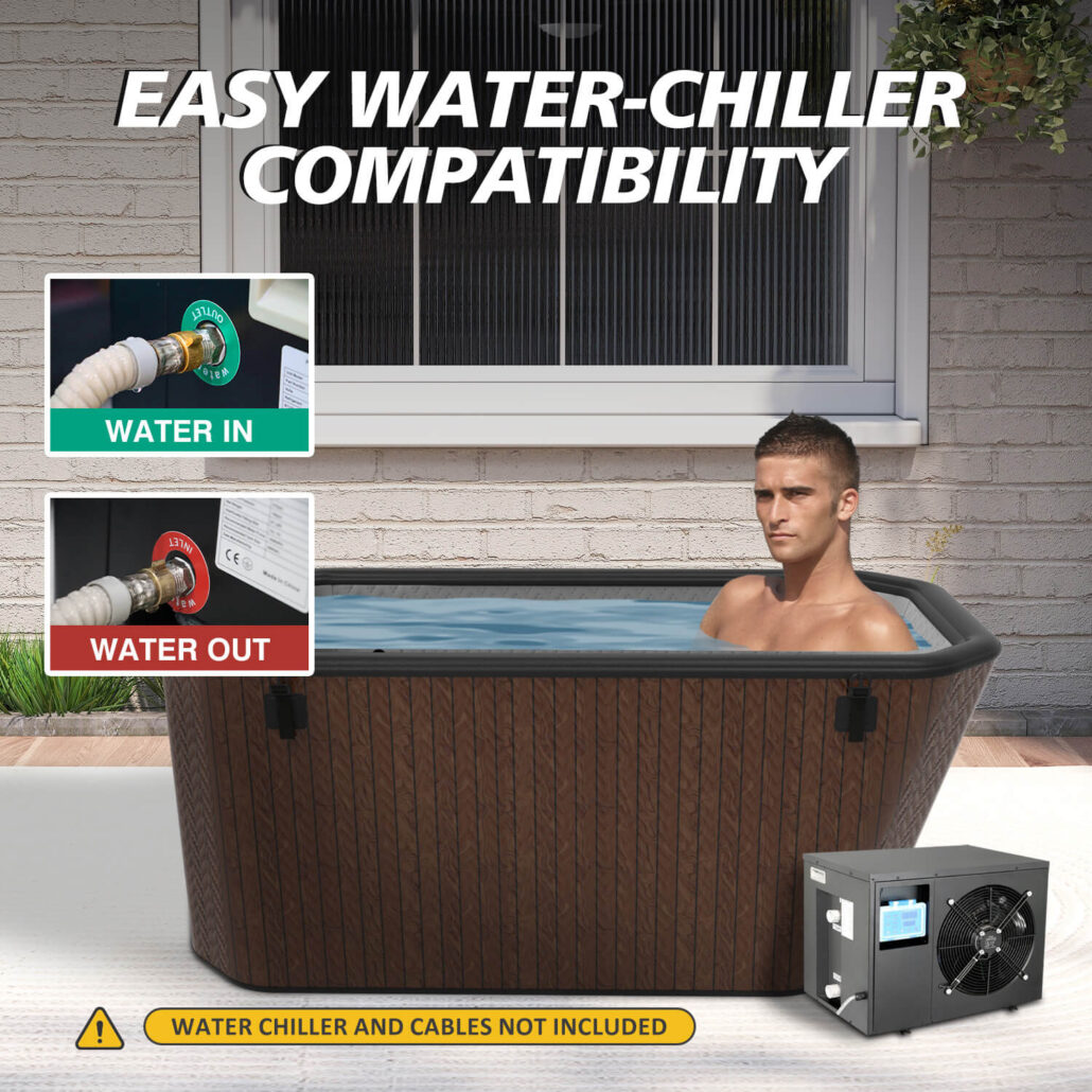 wood grain custom cold plunge bathtub