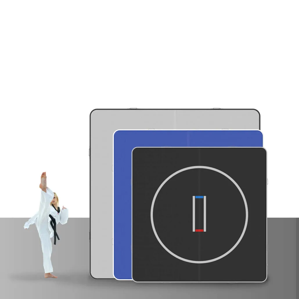 Opblaasbare judo- en worstelmat met elektrische pomp, draagbaar en duurzaam.