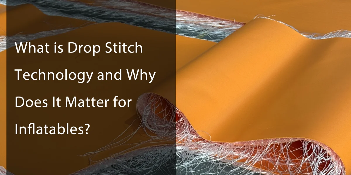 Orange fabric sheet with exposed white threads showcasing drop stitch technology for inflatables.