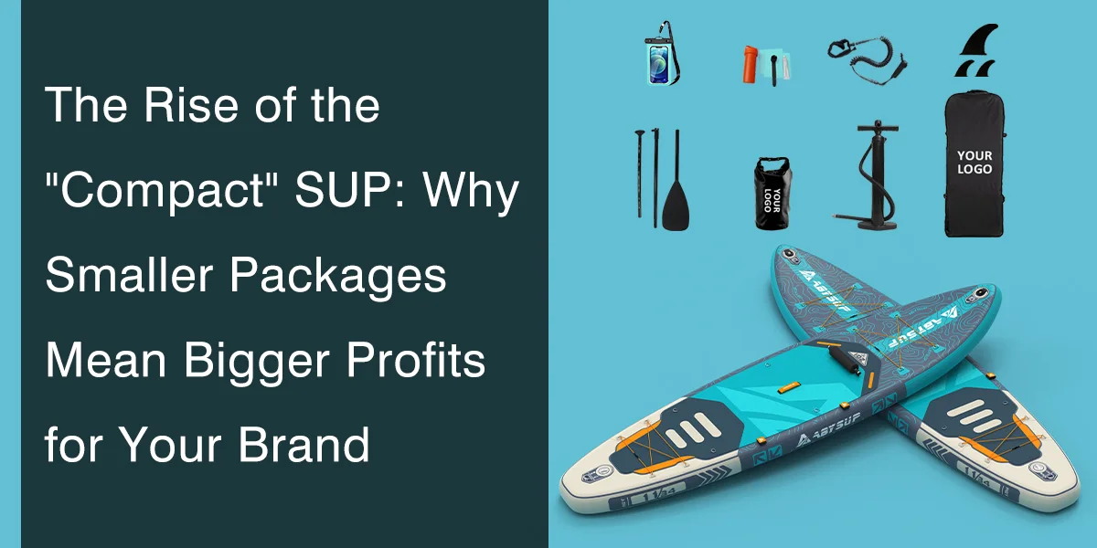 Inflatable stand up paddleboards with accessories like paddles, pump, and waterproof bags, illustrating compact SUP benefits.
