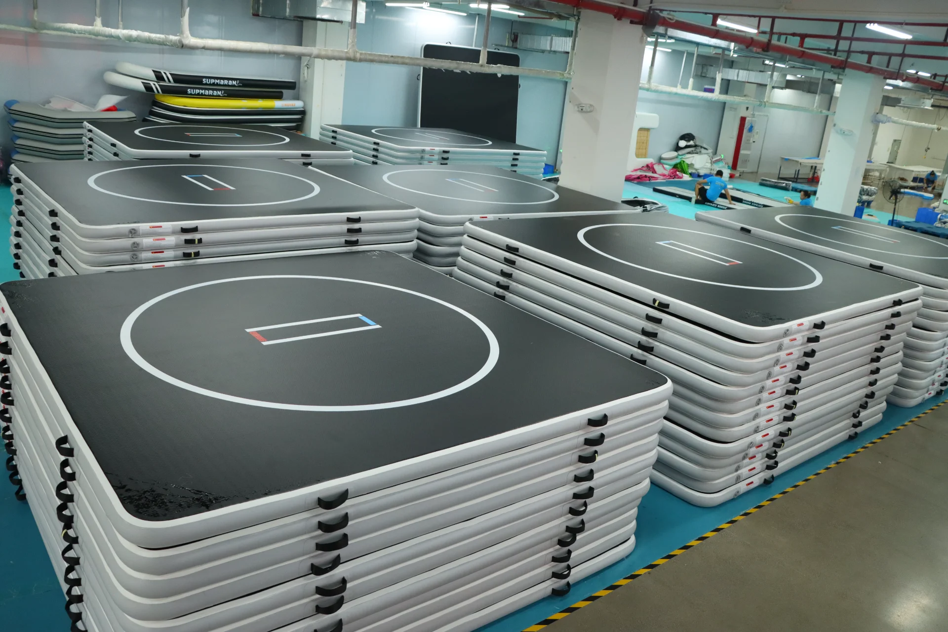 Inflatable wrestling mat factory production