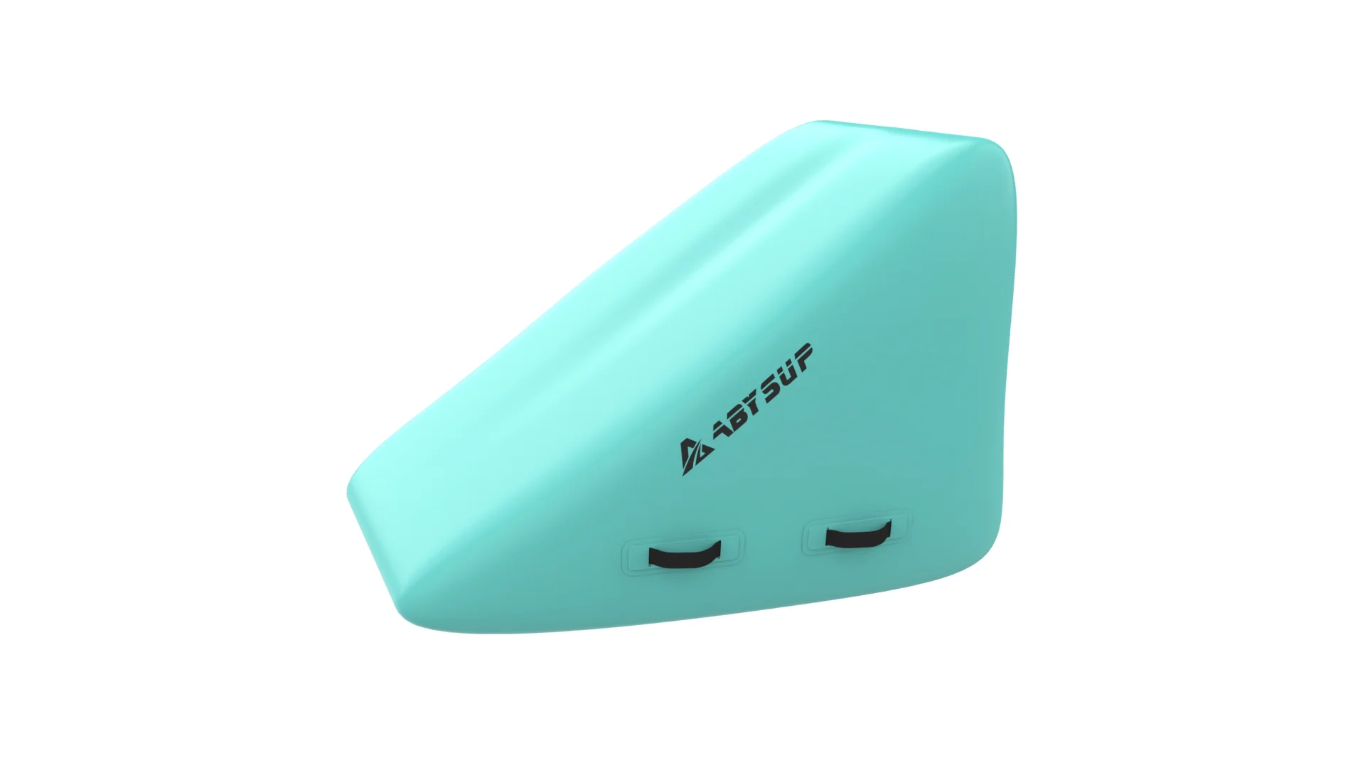 Turquoise inflatable SUP seat with black handles on a white background. The product has 'ABYSUP' logo printed on it.
