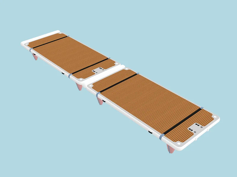 Modular floating platform runway walkway set